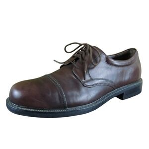 Hunter's Bay Leather Oxford Men's 12 Brown Dress Shoes Comfort Classic Style